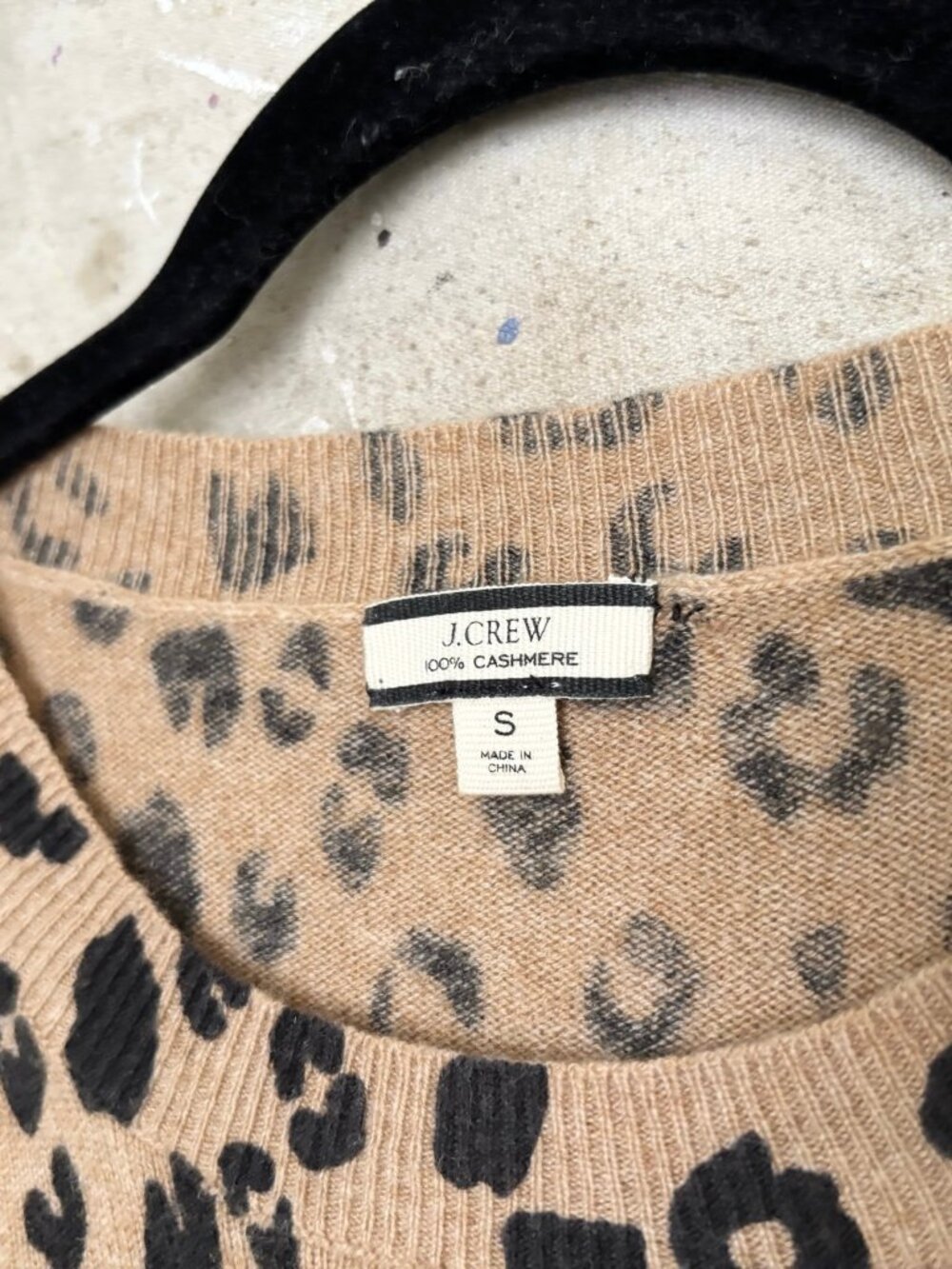 J Crew Cashmere Crewneck Sweater in Leopard - Picture 3 of 6